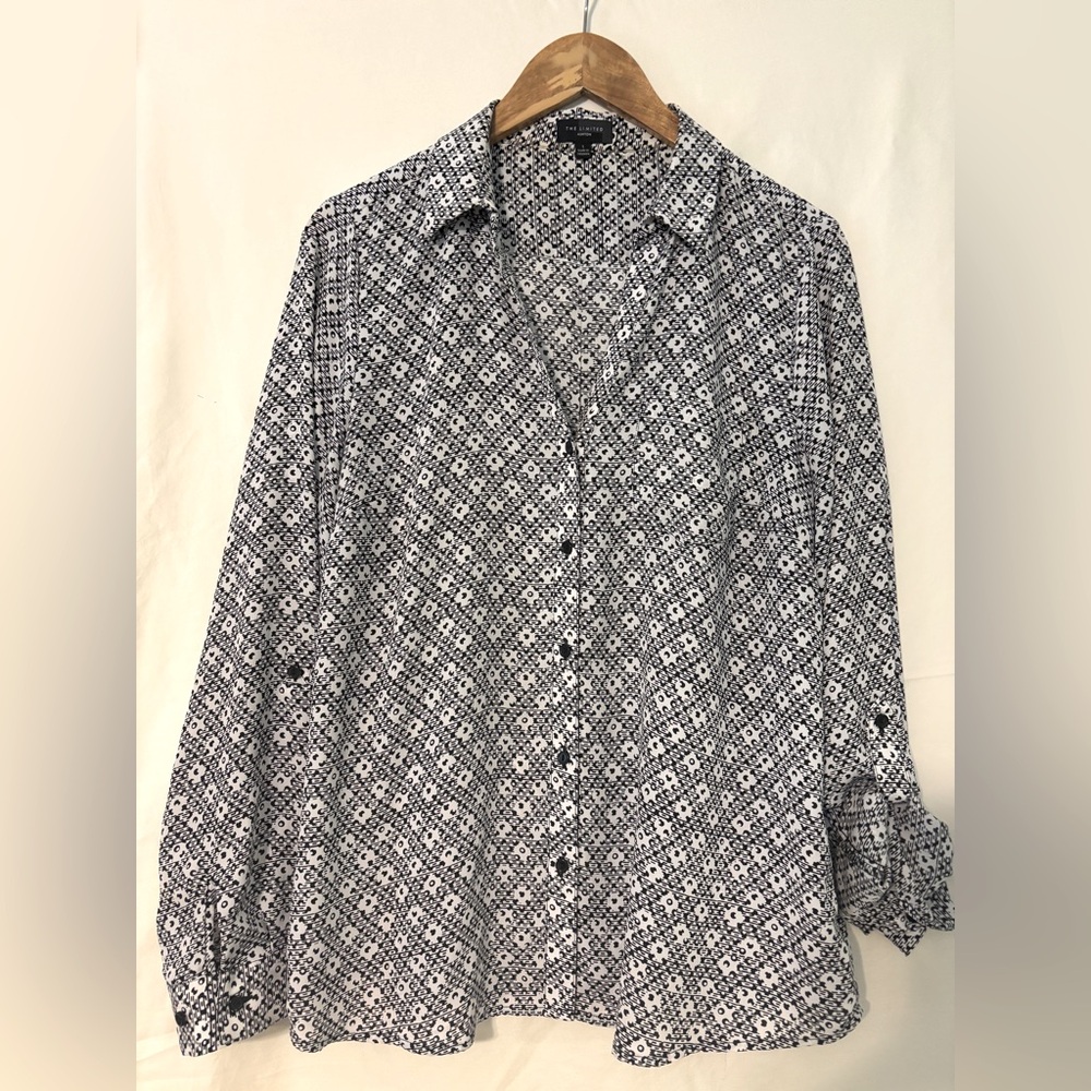 The Limited Black and White Geometric Button Down Shirt